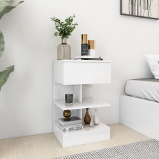 vidaXL magasfényű fehér forgácslap éjjeliszekrény 40 x 35 x 65 cm bútor