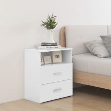 vidaXL magasfényű fehér forgácslap éjjeliszekrény 50 x 32 x 60 cm bútor