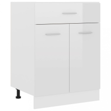 vidaXL magasfényű fehér forgácslap fiókos alsószekrény 60x46x81,5 cm bútor