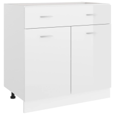 vidaXL magasfényű fehér forgácslap fiókos alsószekrény 80x46x81,5 cm bútor