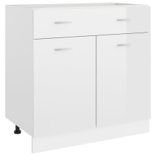 vidaXL magasfényű fehér forgácslap fiókos alsószekrény 80x46x81,5 cm (801241) bútor