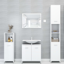 vidaXL magasfényű fehér forgácslap fürdőszobai bútorszett fürdőszoba bútor