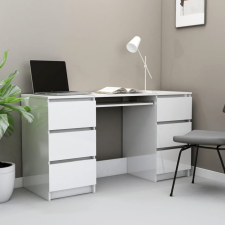 vidaXL magasfényű fehér forgácslap íróasztal 140 x 50 x 77 cm íróasztal