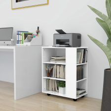 vidaXL magasfényű fehér forgácslap kerekes szekrény 60 x 35 x 75 cm bútor