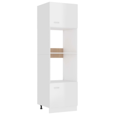 vidaXL magasfényű fehér forgácslap mikro tartó szekrény 60x57x207 cm bútor