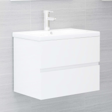 vidaXL magasfényű fehér forgácslap mosdószekrény 60 x 38,5 x 45 cm fürdőszoba bútor