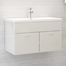 vidaXL magasfényű fehér forgácslap mosdószekrény 80 x 38,5 x 46 cm fürdőszoba bútor