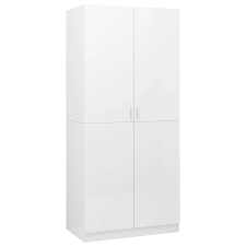 vidaXL magasfényű fehér forgácslap ruhásszekrény 80 x 52 x 180 cm (800627) bútor