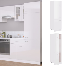 vidaXL magasfényű fehér forgácslap szekrény hűtőhöz 60 x 57 x 207 cm bútor