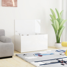 vidaXL magasfényű fehér forgácslap tárolóláda 84 x 42 x 46 cm bútor