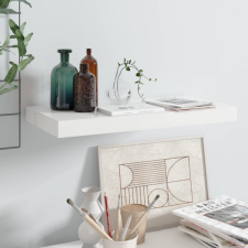 vidaXL Magasfényű fehér MDF fali polc 50 x 23 x 3,8 cm bútor