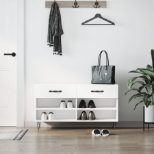 vidaXL Magasfényű fehér műfa cipőpolc 102x35x55 cm bútor