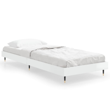 vidaXL magasfényű fehér szerelt fa ágykeret 75x190 cm (832207) ágy és ágykellék