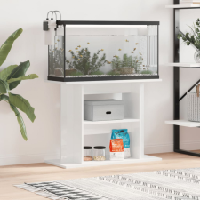 vidaXL Magasfényű fehér szerelt fa akváriumi állvány 80x35x60 cm halfelszerelések