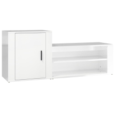 vidaXL magasfényű fehér szerelt fa cipőszekrény 130x35x54 cm (816746) bútor
