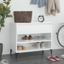 vidaXL magasfényű fehér szerelt fa cipőszekrény 70 x 36 x 60 cm bútor