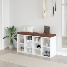 vidaXL magasfényű fehér szerelt fa cipőtároló pad 100x35x45 cm bútor