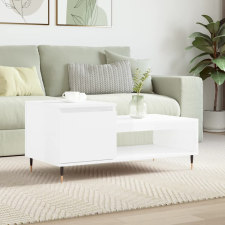 vidaXL magasfényű fehér szerelt fa dohányzóasztal 100 x 50 x 45 cm bútor