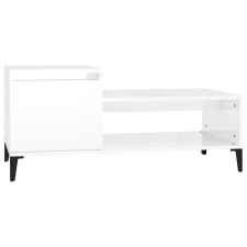 vidaXL magasfényű fehér szerelt fa dohányzóasztal 100 x 50 x 45 cm (821134) bútor