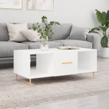vidaXL magasfényű fehér szerelt fa dohányzóasztal 102 x 50 x 40 cm bútor