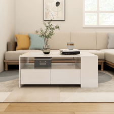 vidaXL magasfényű fehér szerelt fa dohányzóasztal 102 x 55 x 42 cm bútor