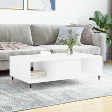 vidaXL magasfényű fehér szerelt fa dohányzóasztal 104 x 60 x 35 cm bútor