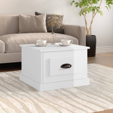 vidaXL magasfényű fehér szerelt fa dohányzóasztal 50 x 50 x 35 cm bútor