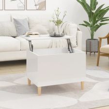 vidaXL magasfényű fehér szerelt fa dohányzóasztal 60x44,5x45 cm bútor