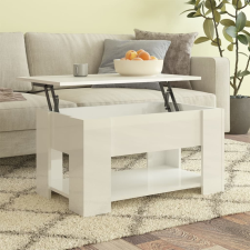 vidaXL magasfényű fehér szerelt fa dohányzóasztal 79 x 49 x 41 cm bútor