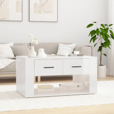 vidaXL magasfényű fehér szerelt fa dohányzóasztal 80x50x40 cm bútor