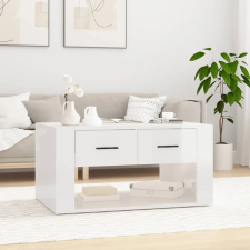 vidaXL magasfényű fehér szerelt fa dohányzóasztal 80x50x40 cm bútor
