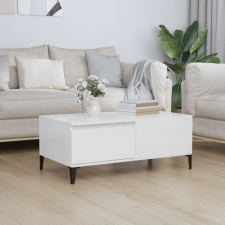 vidaXL magasfényű fehér szerelt fa dohányzóasztal 90 x 50 x 36,5 cm bútor