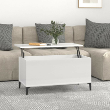 vidaXL magasfényű fehér szerelt fa dohányzóasztal 90x44,5x45 cm bútor