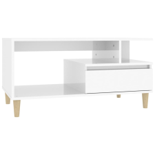 vidaXL magasfényű fehér szerelt fa dohányzóasztal 90x49x45 cm (819614) bútor