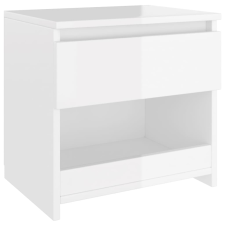 vidaXL magasfényű fehér szerelt fa éjjeliszekrény 40 x 30 x 39 cm (803455) bútor