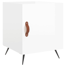 vidaXL magasfényű fehér szerelt fa éjjeliszekrény 40 x 40 x 50 cm (827504) bútor
