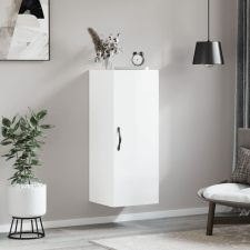 vidaXL magasfényű fehér szerelt fa fali szekrény 34,5x34x90 cm bútor