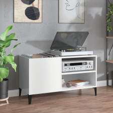 vidaXL Magasfényű fehér szerelt fa hanglemezszekrény 84,5x38x48 cm (831951) bútor