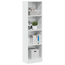 vidaXL magasfényű fehér szerelt fa könyvespolc 40 x 24 x 143 cm bútor
