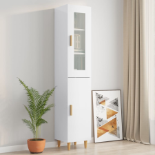 vidaXL Magasfényű fehér szerelt fa magasszekrény 34,5 x 34 x 180 cm bútor