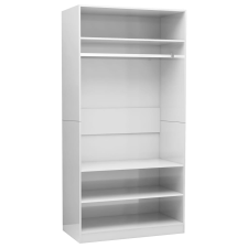 vidaXL magasfényű fehér szerelt fa ruhásszekrény 100 x 50 x 200 cm (800231) bútor
