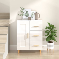 vidaXL magasfényű fehér szerelt fa tálalószekrény 69,5 x 34 x 90 cm bútor
