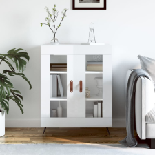 vidaXL magasfényű fehér szerelt fa tálalószekrény 69,5 x 34 x 90 cm bútor