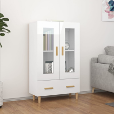 vidaXL Magasfényű fehér szerelt fa tálalószekrény 70 x 31 x 115 cm bútor