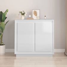 vidaXL magasfényű fehér szerelt fa tálalószekrény 80 x 34 x 75 cm bútor