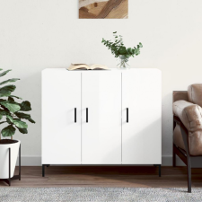vidaXL magasfényű fehér szerelt fa tálalószekrény 90 x 34 x 80 cm bútor