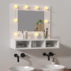 vidaXL Magasfényű fehér tükrös szekrény LED-ekkel 60 x 31,5 x 62 cm