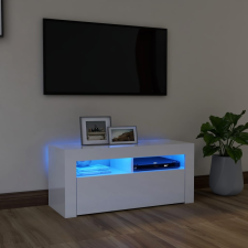 vidaXL magasfényű fehér TV-szekrény LED-lámpákkal 90 x 35 x 40 cm bútor