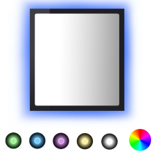 vidaXL magasfényű fekete akril LED-es fürdőszobatükör 40x8,5x37cm (804914) fürdőszoba bútor