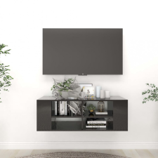 vidaXL magasfényű fekete falra szerelhető TV-szekrény 102 x 35 x 35 cm bútor